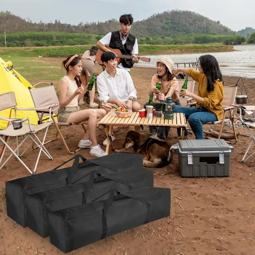 Miniatura 8 de PATIKIL Bolsa de repuesto para silla de campamento de 39 pulgadas, paquete de 2 bolsas de transporte plegables de nailon, bolsa grande
