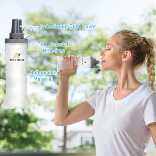 Miniatura 8 de Chaleco de hidratación para correr para mujeres y hombres, chaleco ligero para agua con 2 botellas blandas TPU de 250 ml, chaleco para corredores