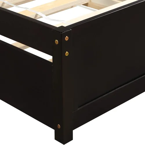 Miniatura 7 de Harper & Bright Designs Cama de plataforma de tamaño individual con nido para niños y niñas, marco de cama de madera maciza con cabecera y estribo