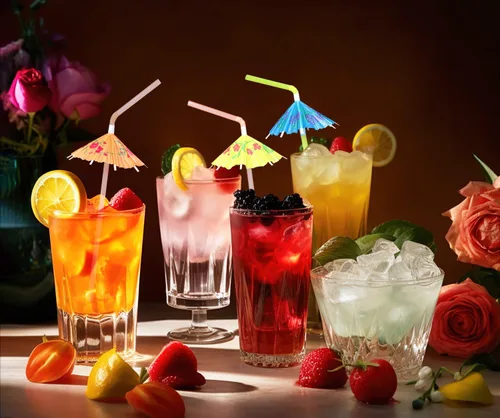 Miniatura 5 de Pajitas hawaianas para fiesta, 25 unidades, 9.45 pulgadas, colores surtidos, mini paraguas de papel, bebidas, jugo, cóctel, batido, pajitas