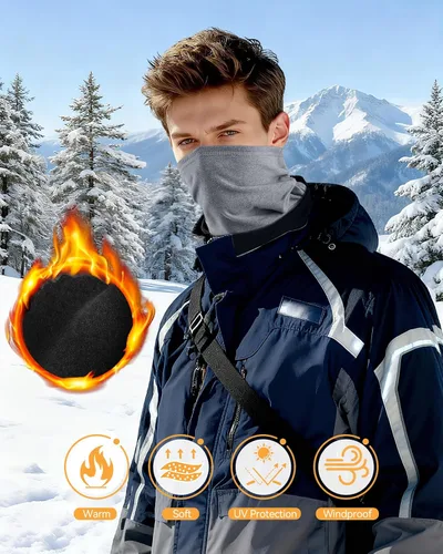 Miniatura 2 de LUOLIIL VOE Paquete de 4 Polainas de Cuello de Invierno, Polaina de Cuello para Esquí para Hombres y Mujeres, Suave Mascarilla de Forro Polar