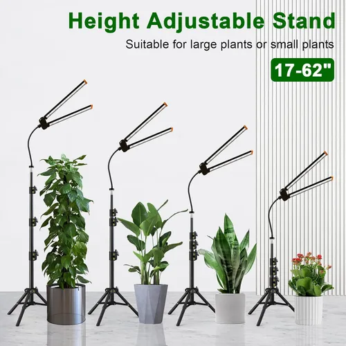 Miniatura 6 de YEOLEH Lámpara de pie para plantas grandes y altas en interiores, luz blanca de 6000 K de espectro completo con LED rojo y azul, tira de luz