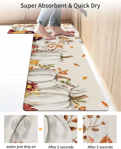 Miniatura 4 de Tapete de baño de otoño para bañera, antideslizante, de secado rápido y absorbente, tierra de diatomeas, fregadero, dormitorio, cocina, lavable
