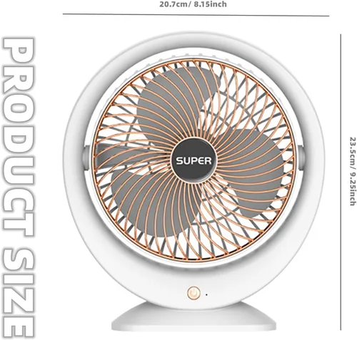 Miniatura 7 de Chchmu Ventilador de escritorio USB de 8 pulgadas, ventiladores de mesa de escritorio de 3 velocidades, ventilador silencioso personal con fuerte