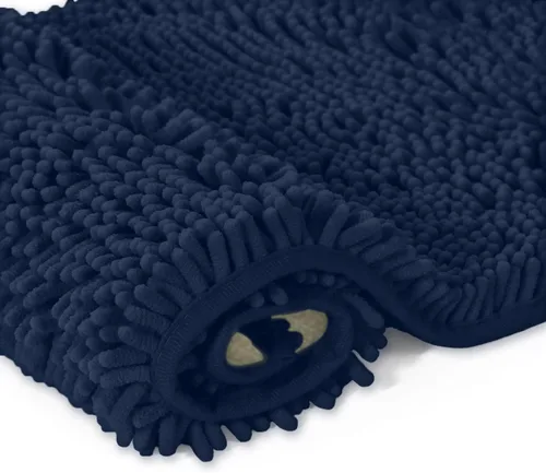 Miniatura 108 de LuxUrux Tapete de microfibra afelpada, de felpilla extrasuave, pelo largo de 1 pulgada, muy absorbente, para baño o ducha, lavar y secar a máquina