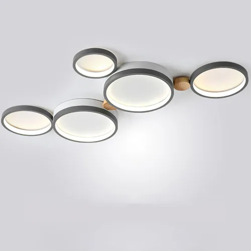 Miniatura 12 de Lámpara de techo LED de 3 luces, 22 pulgadas, moderna lámpara de techo empotrada de madera de 20 W regulable para sala de estar, dormitorio, cocina