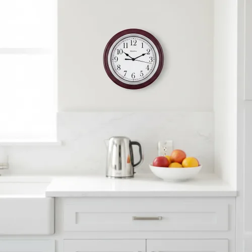 Miniatura 7 de Westclox Reloj de pared redondo con movimiento de cuarzo, diseño analógico contemporáneo, funciona con pilas para uso en interiores