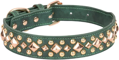 Miniatura 18 de Serijoars Collar para perro con clavos, de piel sintética suave con remaches de hongos, collar ajustable para cachorros (L, Rojo)