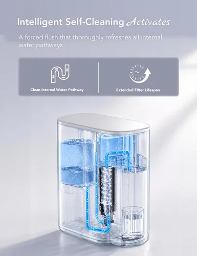 Miniatura 5 de LEYSERN Filtro de agua de ósmosis inversa de mostrador, sistema de filtración de agua RO de 5 etapas con UV, proporción pura a drenaje de 4:1, base