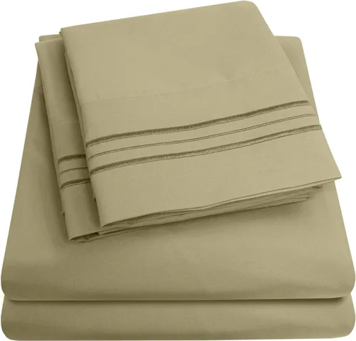 Miniatura 16 de Juego de sábanas y fundas de almohada de la colección 1500 Supreme, tamaño Queen, estampado Paisley gris - Juego de sábanas y fundas de almohada