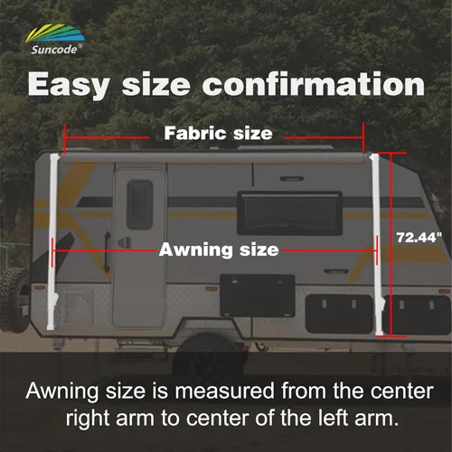 Miniatura 9 de Suncode Toldo para autocaravana para caravana y cámper, toldo eléctrico para cámper, kit completo de toldo eléctrico para cámper, marco blanco