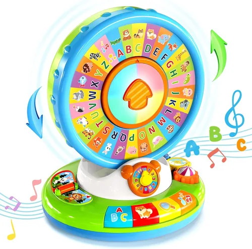 Miniatura 8 de Duchong - Juguete educativo para niños de 1, 2, 3 años, niños y niñas, zoológico de alfabeto que gira y canta con sonidos, juguetes educativos
