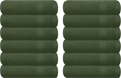 Miniatura 18 de GLAMBURG - Juego de 12 toallas faciales ultrasuaves de 13 x 13 pulgadas, 100% algodón, duraderas y altamente absorbentes, ideales para baño, cocina
