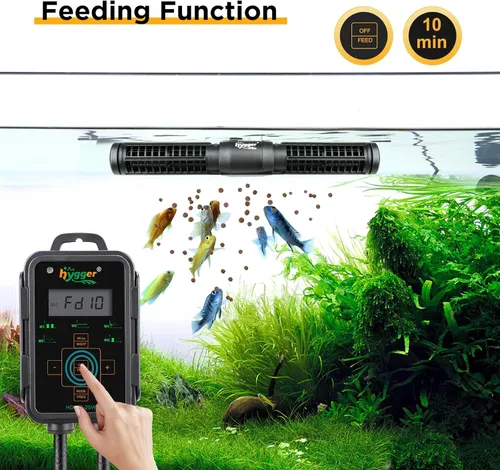 Miniatura 3 de Hygger Generador de Olas para Acuario - Bomba de Flujo Cruzado Ajustable con Pantalla LED y Controlador, Cabezal de Potencia Magnético DC 24V
