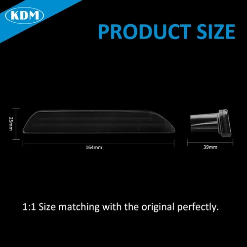 Miniatura 6 de KDM Reflectores LED de marcador lateral para guardabarros, luces de doble fila, compatible con Ford Mustang 2015-2022, ensamblaje de lámpara