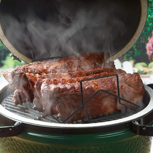 Miniatura 4 de Estante en forma de V para barbacoa para ahumar y asar, estante para asar pavo para huevos grandes y verdes, Kamad Joe, Primo, Visión, estante