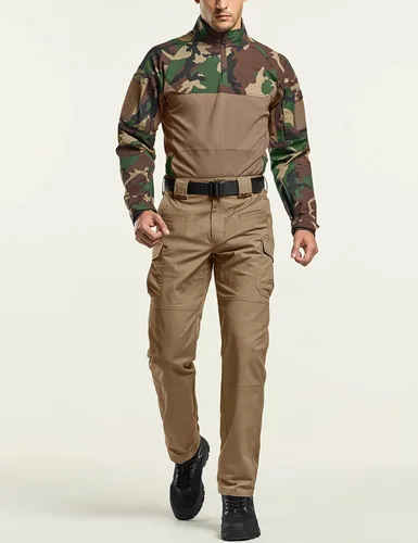 Miniatura 7 de CQR Men's Flex Stretch Tactical Pants, Water Resistant Ripstop Cargo Pants, Lightweight EDC Outdoor Hiking Work Pants