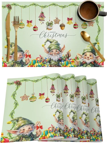 Miniatura 44 de Juego de 4 manteles individuales Boho de otoño, calabazas de acuarela para Acción de Gracias, resistentes al calor, lavables, para mesa, manteles