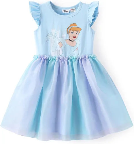 Miniatura 13 de Disney Frozen Elsa Princesa Cenicienta Ariel Jazmín Rapunzel Vestido para bebé/niña, Vestido de manga larga con volantes y superposición de malla