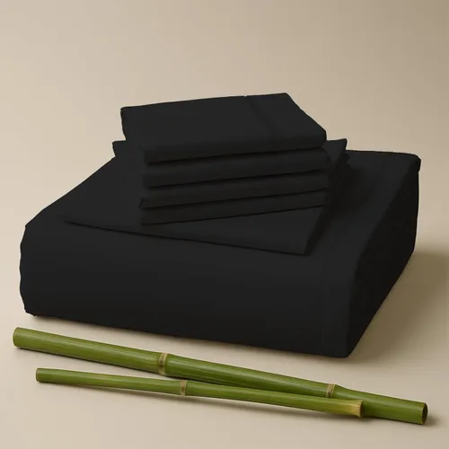 Miniatura 25 de Sacred Thread Sábanas de rayón derivado de bambú tamaño individual, sábanas refrescantes de bolsillo profundo de 18 pulgadas para personas que