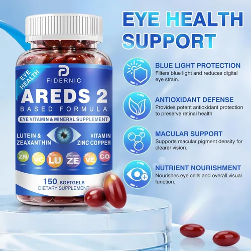 Miniatura 3 de Suplemento de vitaminas y minerales para ojos AREDS 2 — Suplemento de luteína y zeaxantina, vitamina C y E, zinc y cobre para protección contra