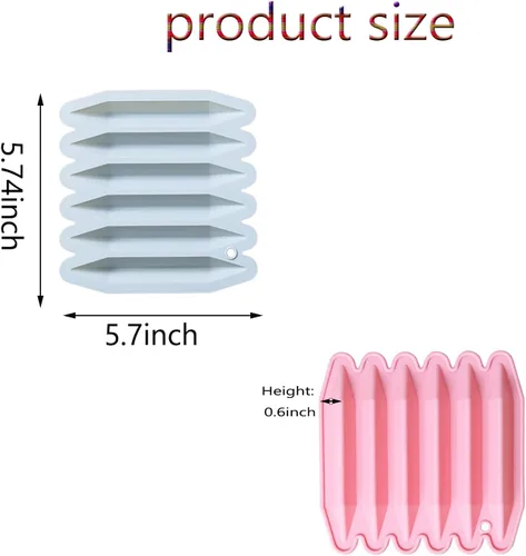 Miniatura 9 de Moldes de silicona aptos para horno, paquete de 4 moldes de silicona triangulares reutilizables 3D surtidos para crayones de cera, velas