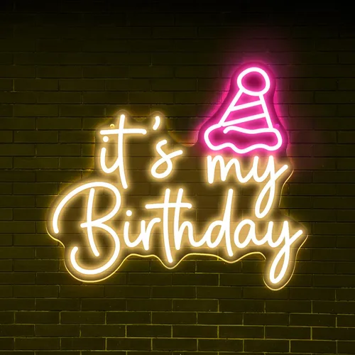 Miniatura 15 de Letrero de neón de feliz cumpleaños, reutilizable, luz LED de neón rosa, decoración de fiesta de cumpleaños, funciona con USB, decorativo para telón