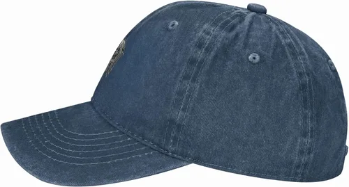 Miniatura 4 de Sombrero de vaquero de moda para hombre y mujer, ajustable para cuatro estaciones, gorra de béisbol del infierno con ángel, azul marino, Azul marino