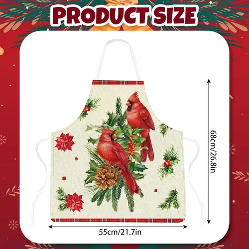 Miniatura 2 de Set of 2 Holiday Aprons Adjustable Kitchen Cooking Washable Aprons for Dinner Baking Grilling Party Supplies, 21.7 x 26.8 In
