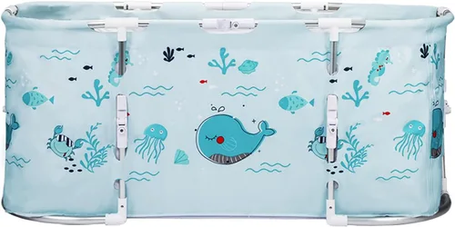 Miniatura 13 de Bañera plegable portátil para adultos, bañera de viaje plegable para campamento, hogar y spa, ahorro de espacio, PVC duradero (gradiente verde)