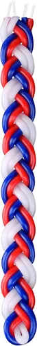 Miniatura 5 de Ner Mitzvah Vela Havdalah trenzada – Vela Havdallah grande de cera de parafina roja, azul y blanca hecha a mano – Regalo de Shabat Judaica