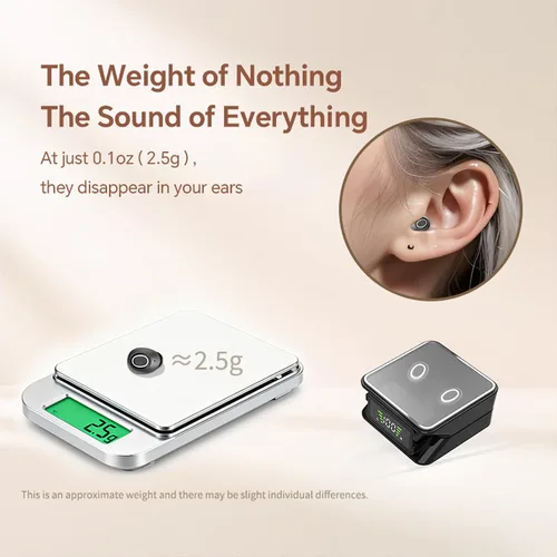 Miniatura 3 de Xmenha Mini auriculares invisibles pequeños inalámbricos Bluetooth cómodos, más pequeños, pequeños, de perfil bajo, para dormir, discretos
