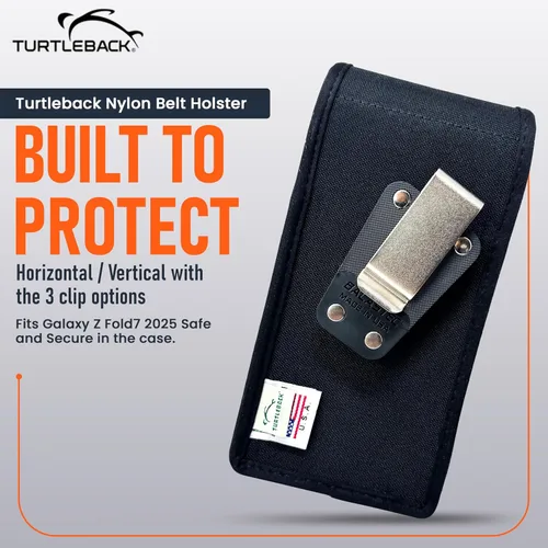 Miniatura 5 de Turtleback Clip para cinturón para iPhone 17 ProMax o 17 Plus - Grande - Se adapta con fundas de estilo voluminoso Defender - Nylon negro de alta