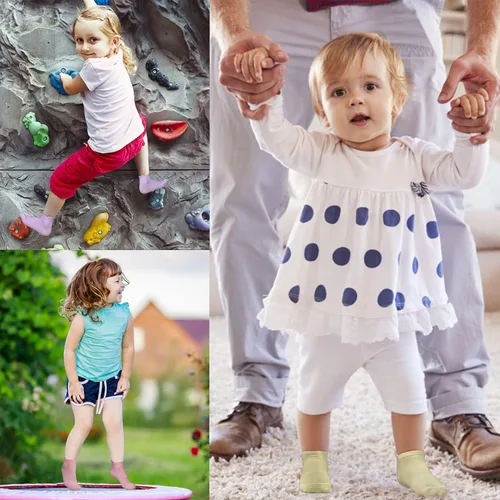 Miniatura 5 de Calcetines antideslizantes para niños pequeños, 12 pares de calcetines de agarre para niños y niñas, calcetines antideslizantes para niños de 1 a 7