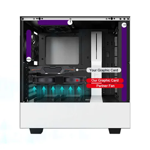 Miniatura 5 de Wathai Tarjeta gráfica Pcl Ranura Ventilador 0.079 x 3.543 in 3.622 in para CPU GPU Cooler VGA Cooling