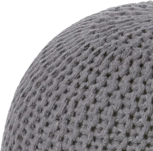 Miniatura 4 de Urban Shop Puf redondo tejido, Microfibra, Gris