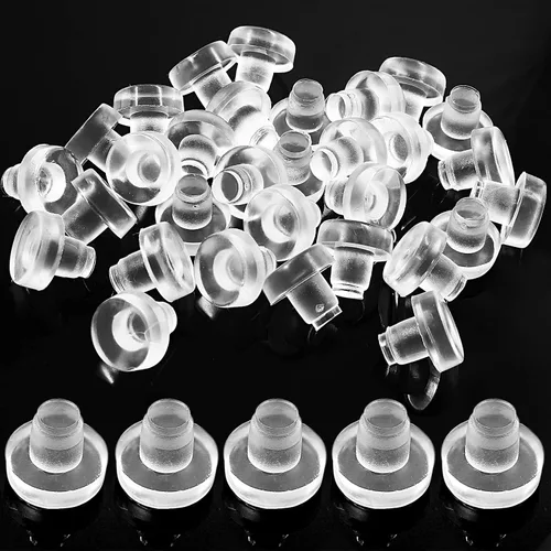 Litoexpe Parachoques de vidrio con vástago, 30 piezas de agarres de goma transparente antideslizantes para mesa de patio espaciadores para muebles