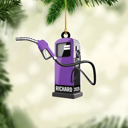 Miniatura 3 de Adorno de Navidad personalizado con bomba de gas, decoración retro personalizada para árbol de vacaciones, recuerdo único para trabajadores
