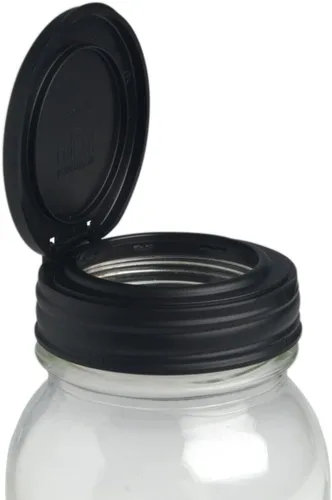 Miniatura 2 de reCAP Mason Jars Tapa FLIP Cap Boca regular Negro 4 unidades Fabricado en Estados Unidos