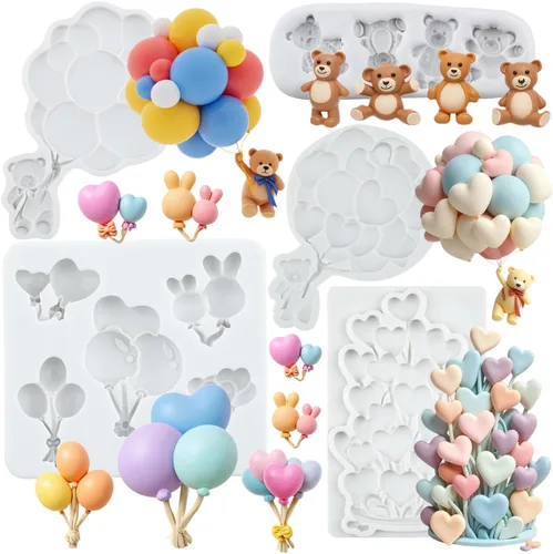 Miniatura 9 de Sijiangmold Moldes de silicona con temática de unicornios, unicornios, orejas de ojo, cuerno, arco iris, para decoración de pasteles, decoración