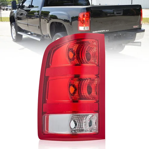Miniatura 8 de Luz Trasera para 2007-2013 GMC Sierra 1500 (SL, SLE, SLT, WT) - 2007-2014 GMC Sierra 2500 3500 HD Luz trasera con bombillas y arnés GM2800208 Lado