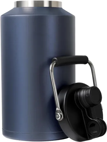 Miniatura 15 de Jarra de Agua de Galón, Botella de Agua Aislada, Jarra de 1 Galón con Asa, Botella de Agua Grande de Acero Inoxidable de 128 oz de Boca Ancha
