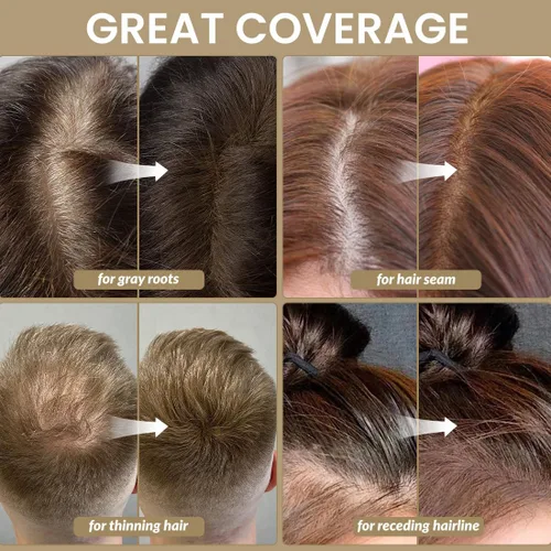 Miniatura 4 de Polvo de retoque de raíz, polvo instantáneo para la línea del cabello para áreas delgadas y cobertura de cabello gris, cobertura de raíz natural