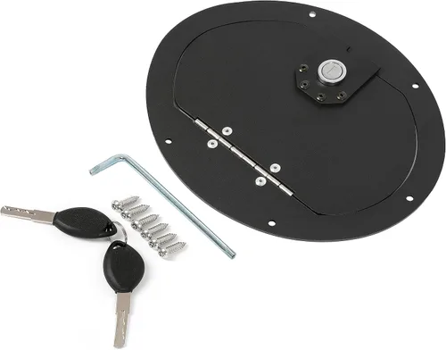 Miniatura 7 de KUAFU Puerta del tanque de combustible con cerradura compatible con Humvee Hummer H1 cualquier modelo M998 M1123 M1045 con recubrimiento en polvo