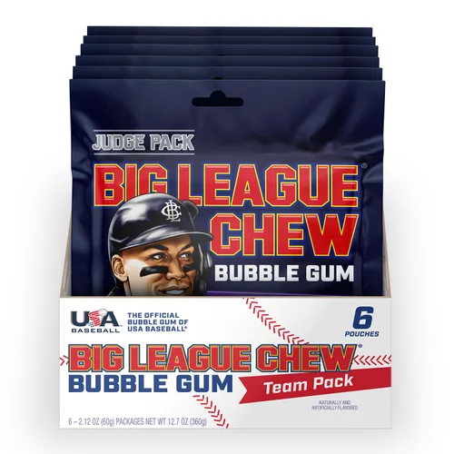 Miniatura 13 de Big League Chew Big Rally Blue - Goma de mascar de frambuesa azul intenso Perfecto para juegos de béisbol, equipos, concesiones, fiestas y más