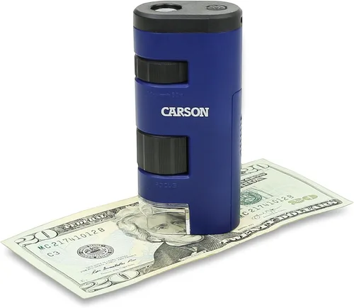 Miniatura 3 de Carson Micro Micro 20x-60x Microscopio de bolsillo LED Micro Microscopio de mano STEM juguete (MM-450)