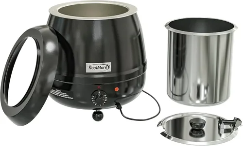 Miniatura 4 de KoolMore Calentador de sopa comercial con tapa con bisagras e inserto de olla extraíble para bufé, restaurante, fiesta, evento y catering, grande