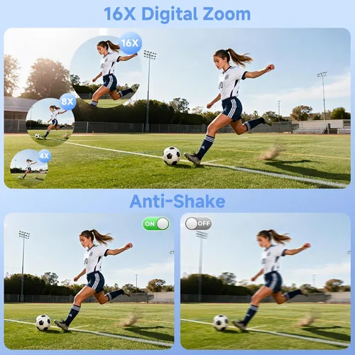 Miniatura 5 de Cámara Digital, Cámaras Digitales UHD 75MP 5K para Fotografía con WiFi, Tarjeta SD de 64GB Cámara de Viaje para Vlogging para YouTube, Con Pantalla