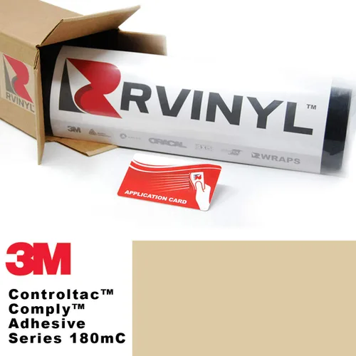 3M Controltac - Rollo de lámina de vinilo gráfico de 180 mC, color beige 49, 1 x 1 pie, para Cricut, Silhouette Cameo, manualidades y cortadores de