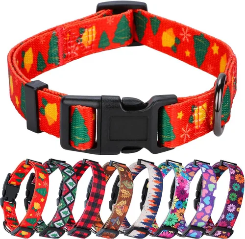 Miniatura 17 de Collar de perro con estampado de vaca, patrón animal para perros, blanco y negro, pequeño B_Estampado De Vaca